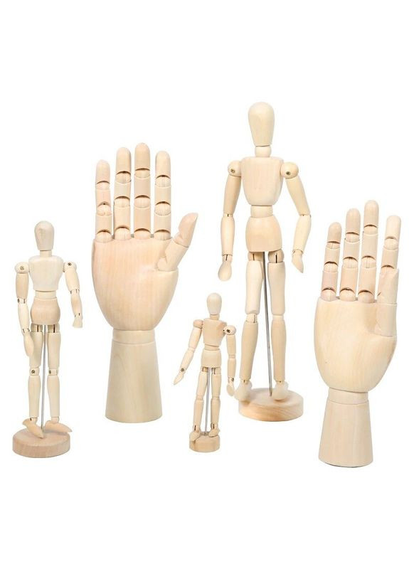 Деревянный подвижный манекен кисти руки, 10" (25 см) Worison (322650370)