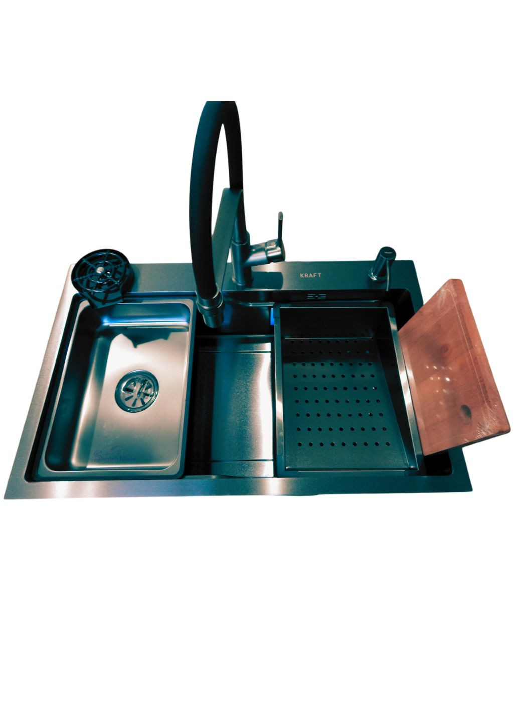 Комплект кухонної мийки HM 7546 NANO BLACK Kraft (349512643)