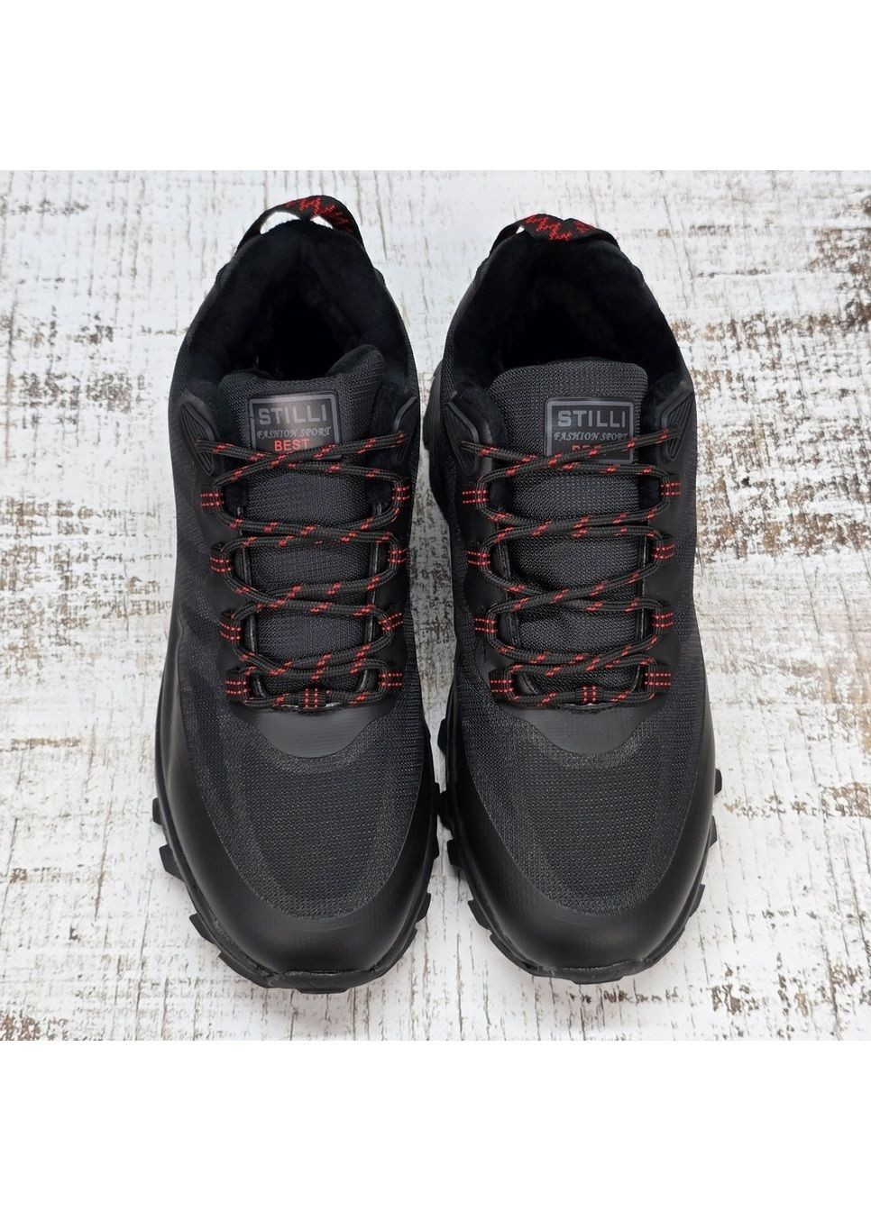 Кросівки зимові чоловічі на хутрі чорні великі розміри Stilli (369504759)