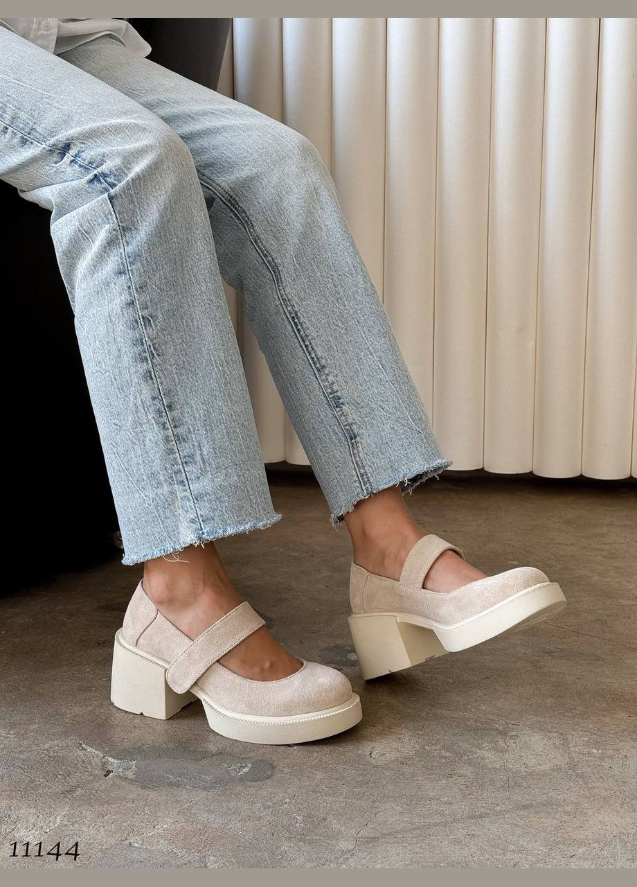 No Brand Туфли бежевый з натуральная замша, — (317319748)