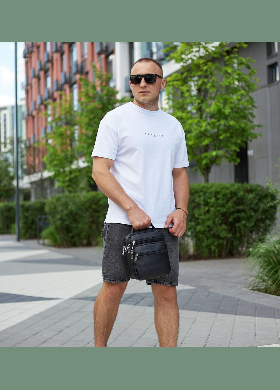 Чоловіча чорна сумка-барсетка з натуральної шкіри M2237A Tiding Bag (341309511)