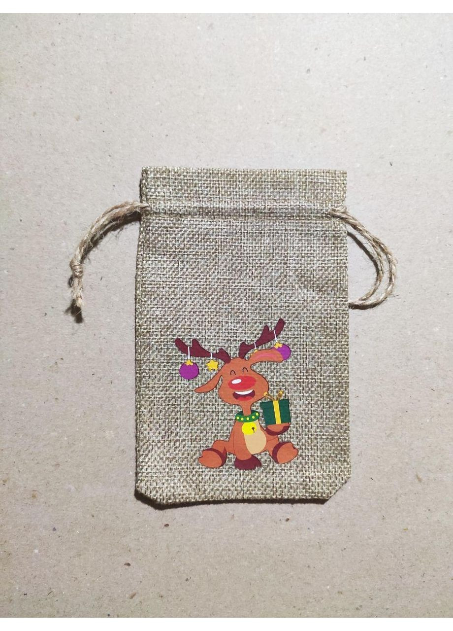 Новогодний мешочек для подарка 10*15см олень No Brand (368703322)