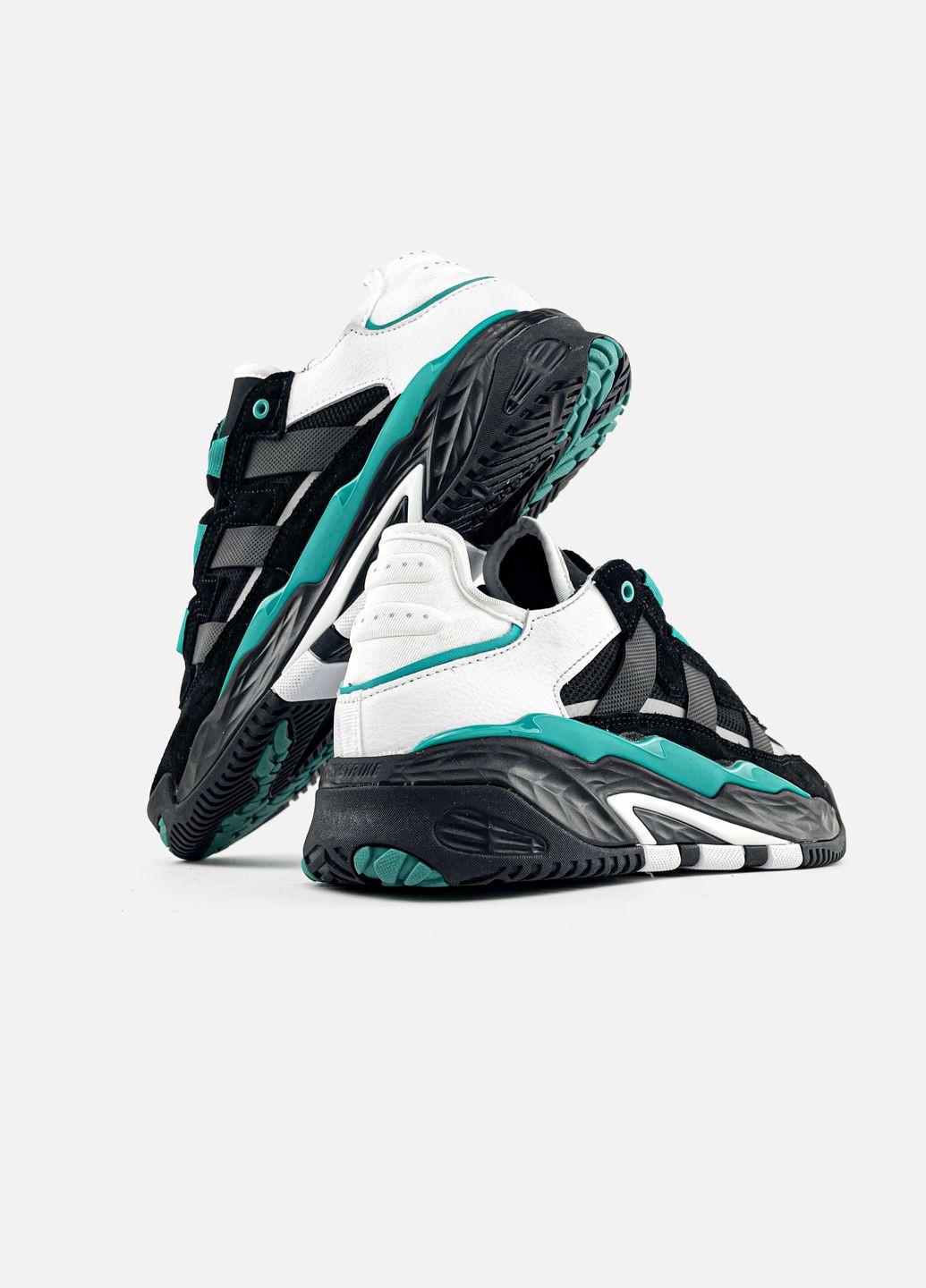 Чорні всесезон кросівки чоловічі adidas niteball black sub green | адідас найтбол чорні зелені No Brand
