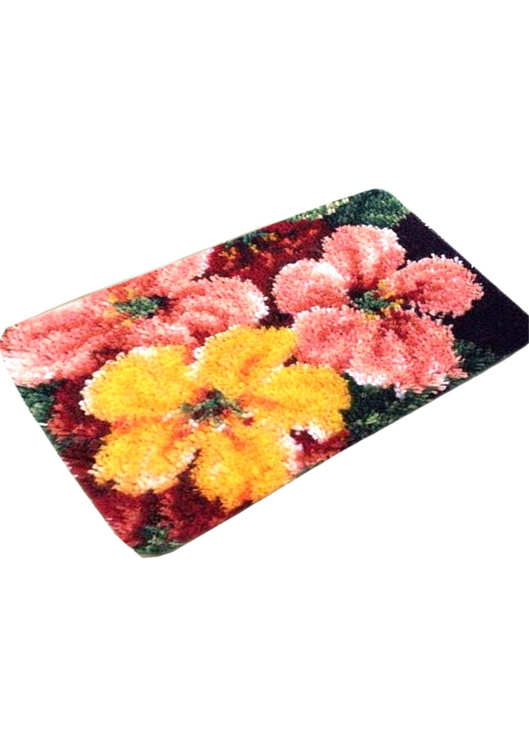 Набір для килимової вишивки килимок квіти (основа-канва, нитки, гачок для килимової вишивки) No Brand 4463 (293943060)