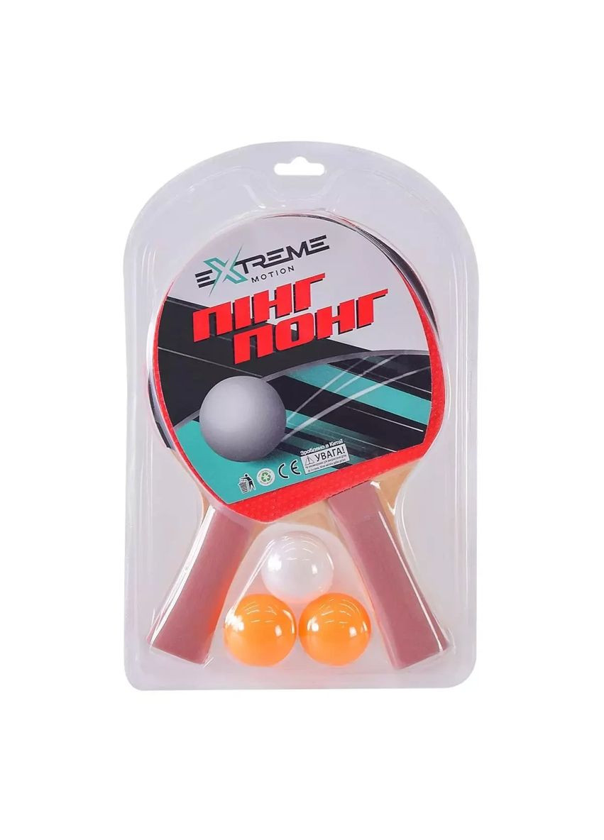 Теніс настільний Extreme Motion 2 ракетки та 3 м'ячики TT1415 No Brand (362439508)