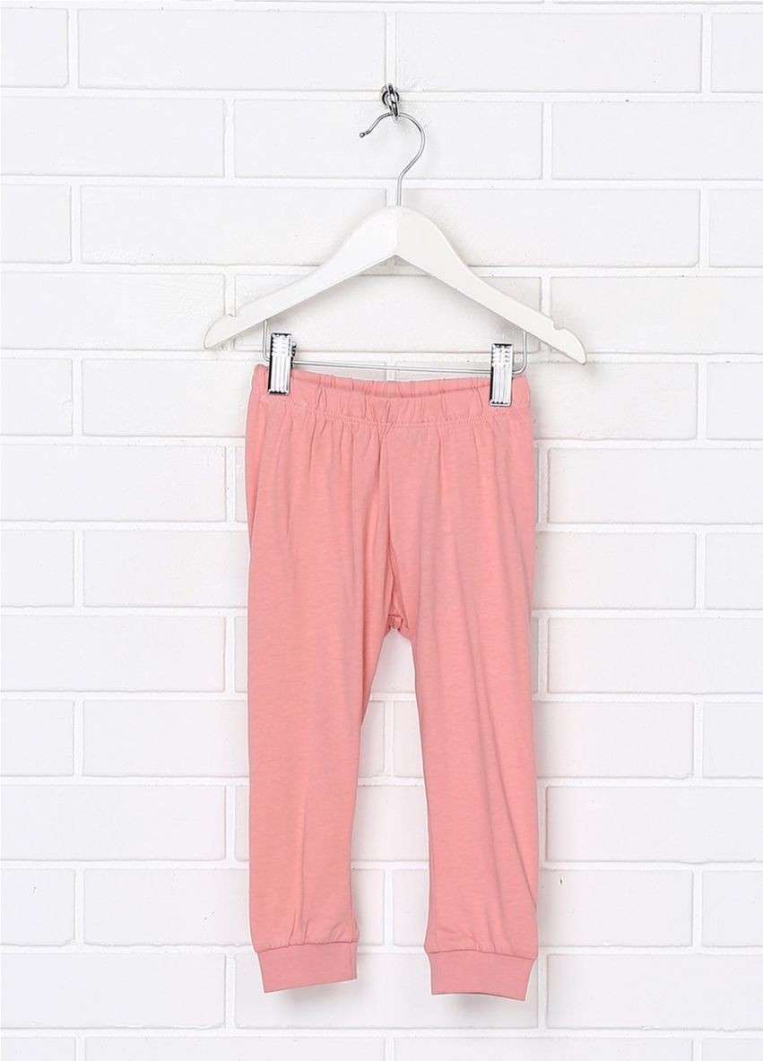 Піжамні штани бавовняні для дівчинки 0743932004 рожевий H&M (264828278)