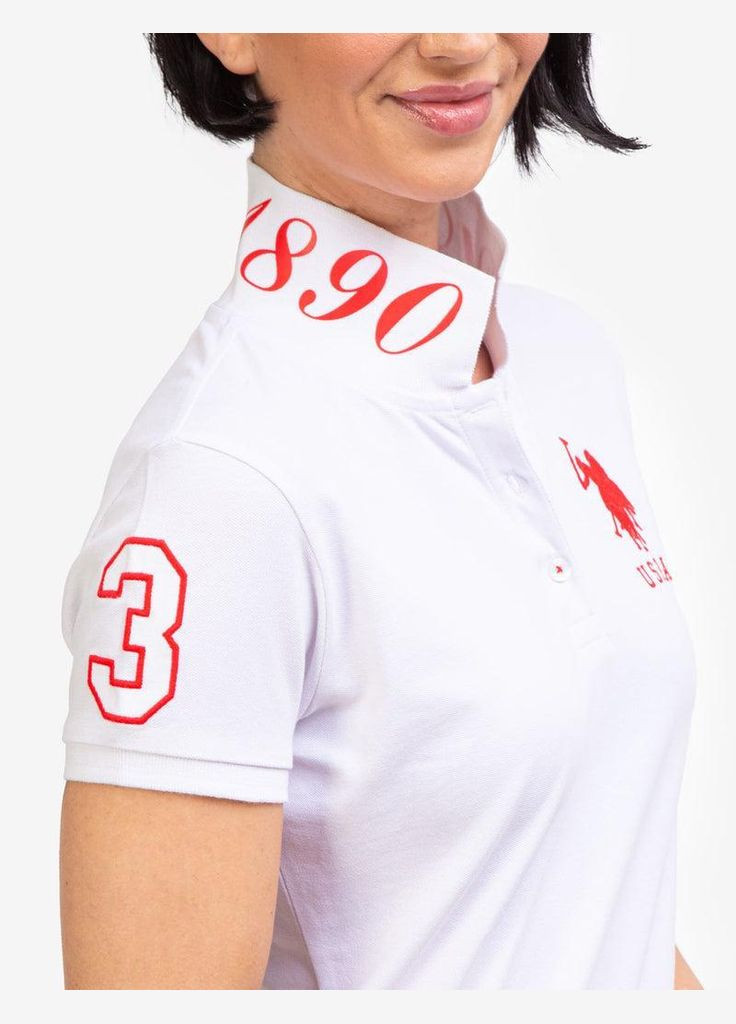 Жіноча футболка поло USPA PRINTED POLO S біла U.S. Polo Assn. (286761232)