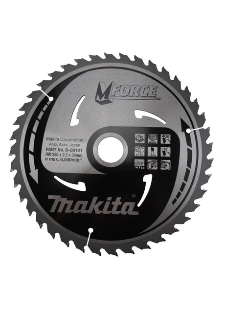 Пиляльний диск MForce B-08121 (235x30 мм, 40 зубів) по дереву (6579) Makita (295034538)
