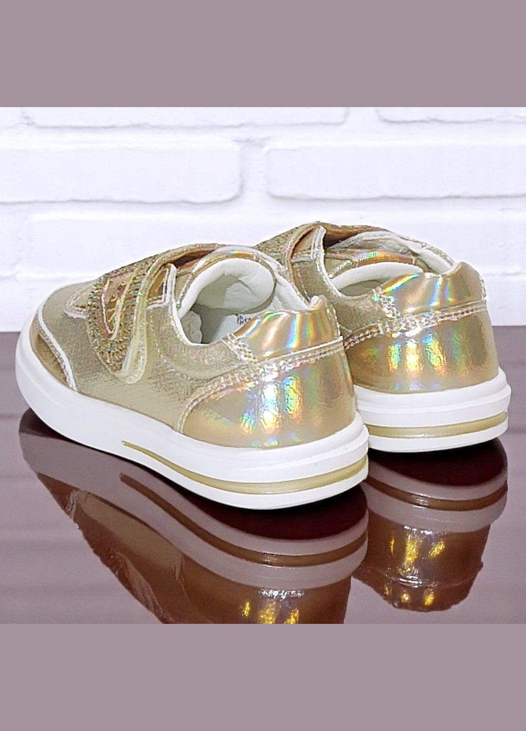 Золоті осінні ортопедичні кросівки на липучці для дівчинки вістеп Weestep