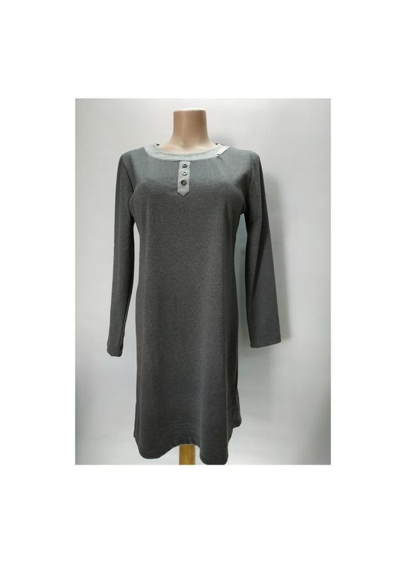 Сіра домашнє плаття або нічна сорочка з довгими рукавами viperia розмір м-л. 46-48 Caroline