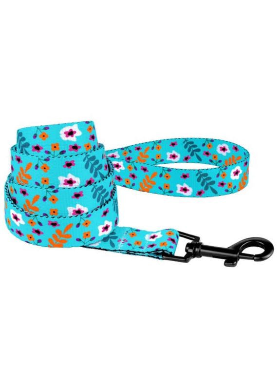 Поводок нейлоновый для собак различных пород и котов Dog Urban Flowers Menthol - 1,0х152 см BronzeDog (327054785)