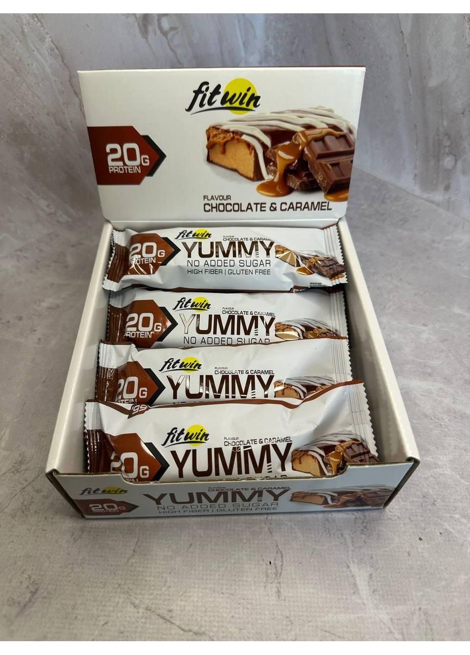 Батончик Yummy FitWin “Шоколад і карамель” без цукру, 55 г No Brand (365820438)