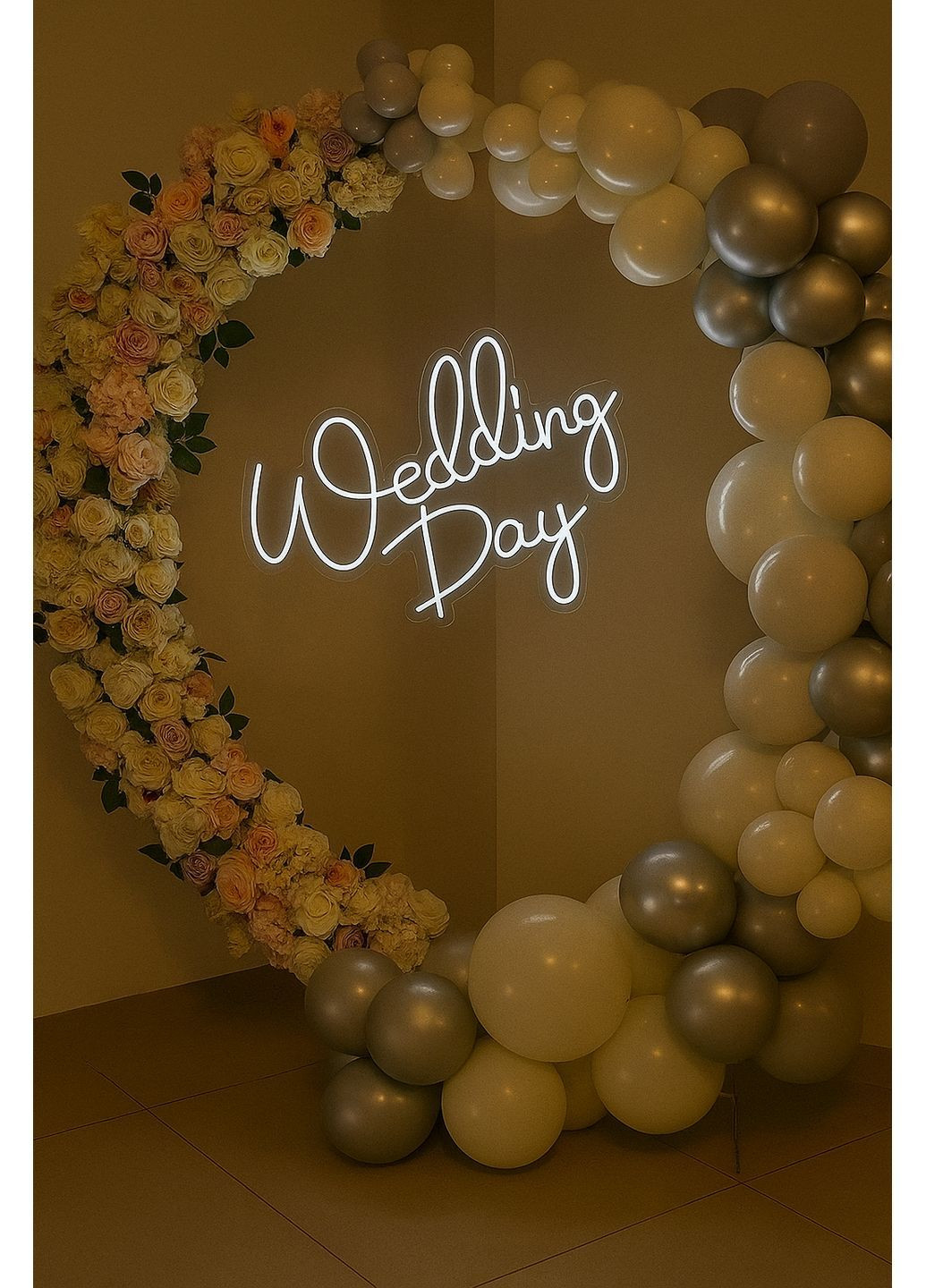 Неонова вивіска Wedding Day 65×50 см NeonChic (367115466)