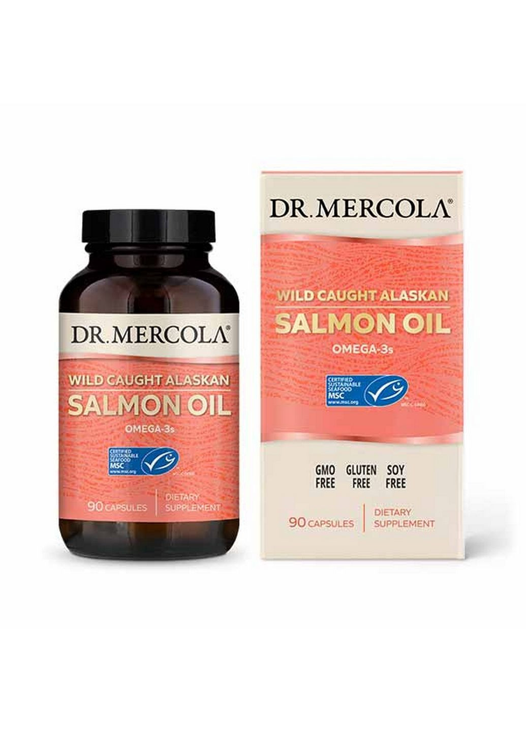 Жирні кислоти Salmon Oil, 90 капсул Dr. Mercola (293341728)