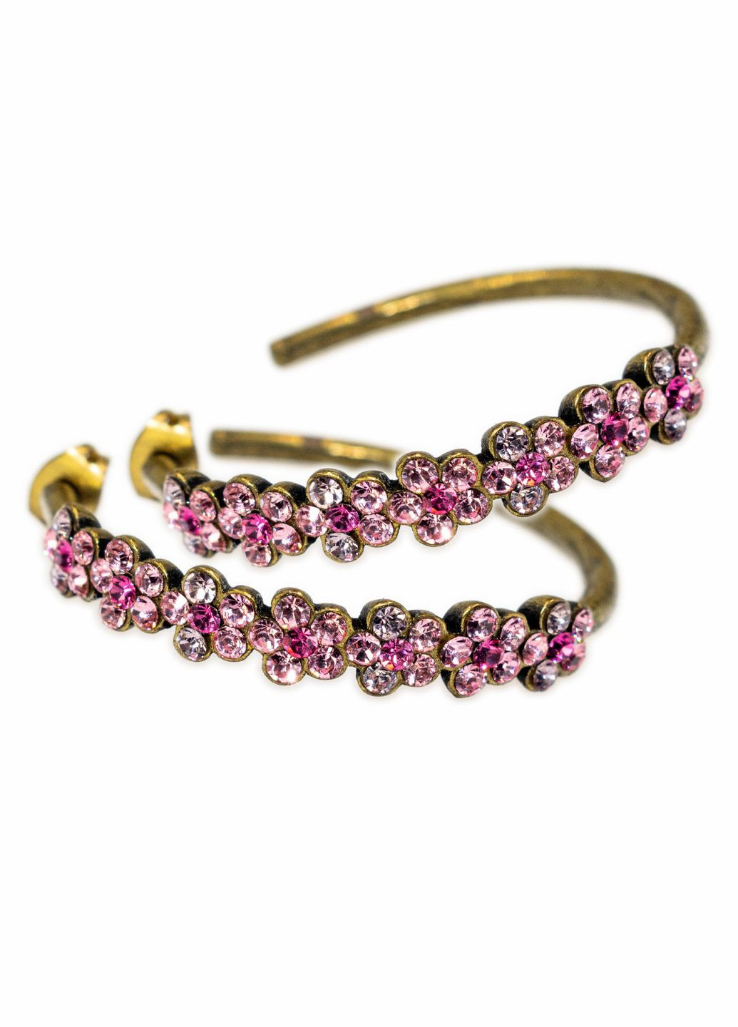 Серьги-кольца "Розовая феерия" с кристаллами Swarovski, 35 мм Michal Negrin (346263015)