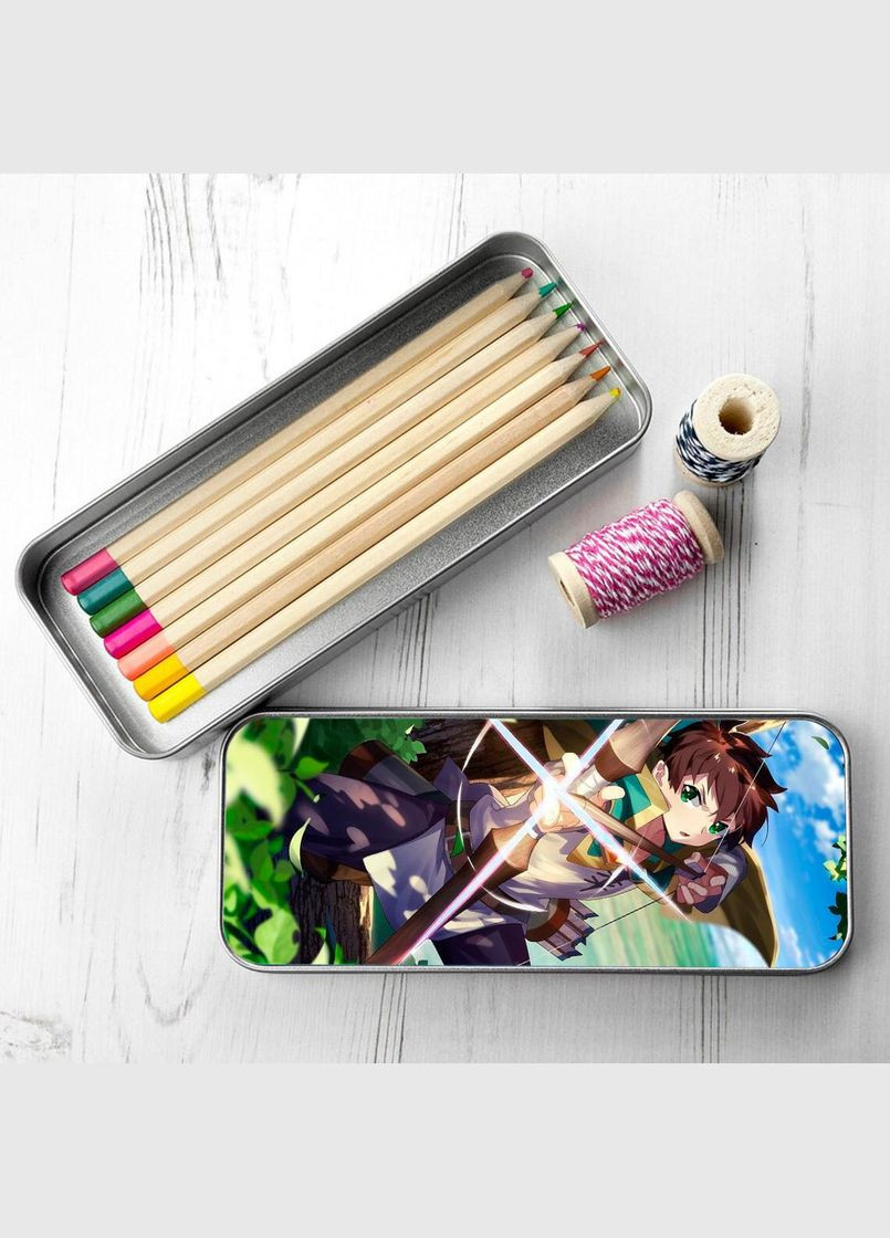 Пенал школьный для мальчика и девочки металлический КоноСуба #003 7*18 см Silver No Brand (309160000)