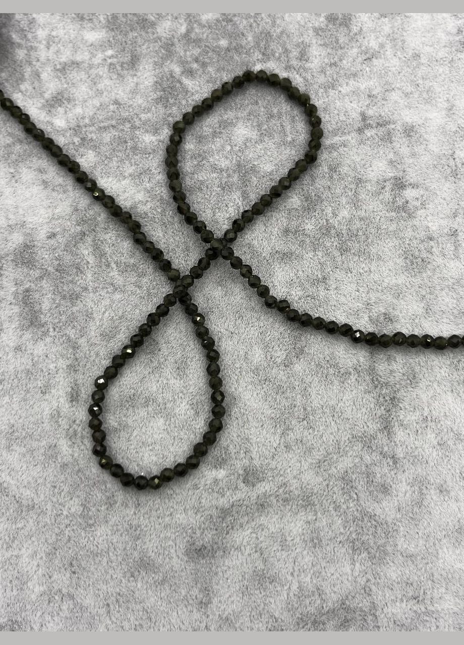 Обсидіан на нитці без замка 3 мм 40 см No Brand (311678172)