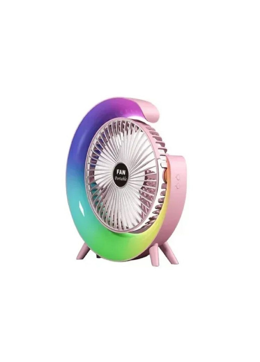 Настольный аккумуляторный вентилятор с RGB подсветкой Fan F13, Colorful Desktop Fan Розовый VTech (330258414)