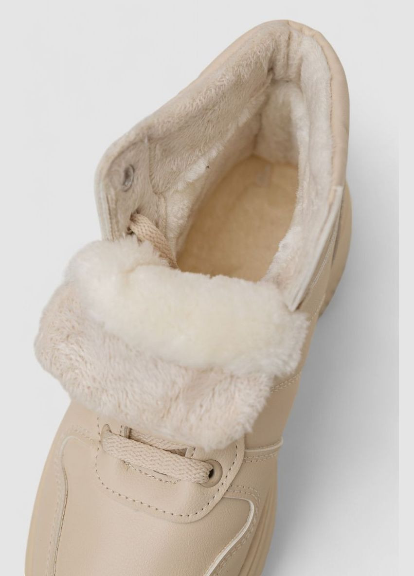 Кроссовки женские зимние на меху, 248RAM014 Ager бежевые зима (360858838)