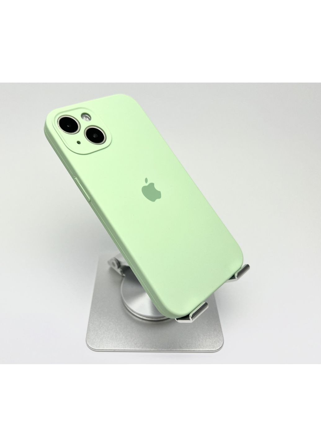 Чохол на айфон 13 Silicone case для 13 full camera з мікрофіброю силіконовий Pistachio / No Brand (369137394)