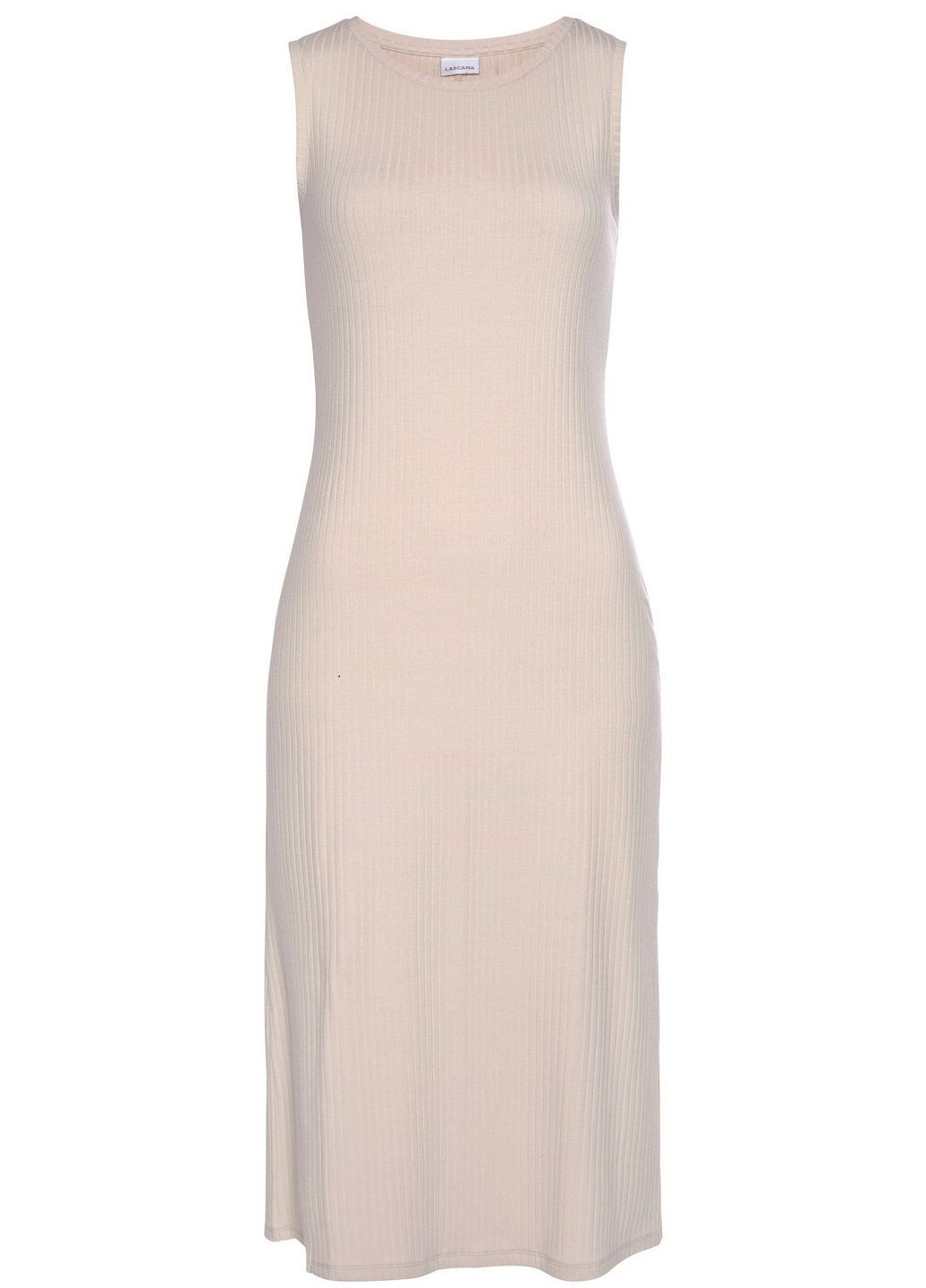 Бежевое повседневный платье Lascana однотонное