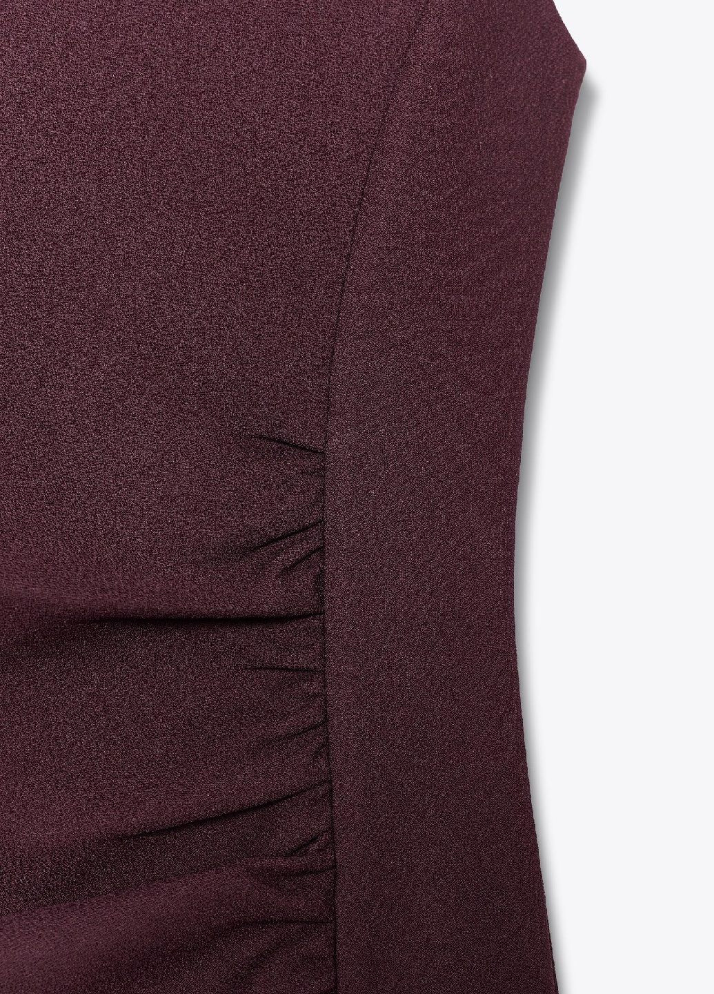 Бордовое кэжуал платье Zara однотонное