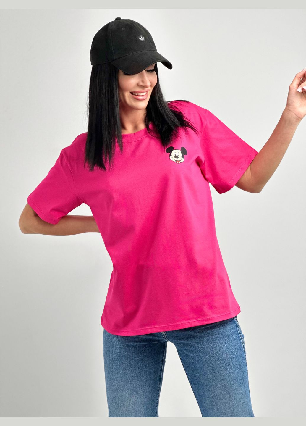 Малинова літня жіноча футболка з принтом Fashion Girl Disney
