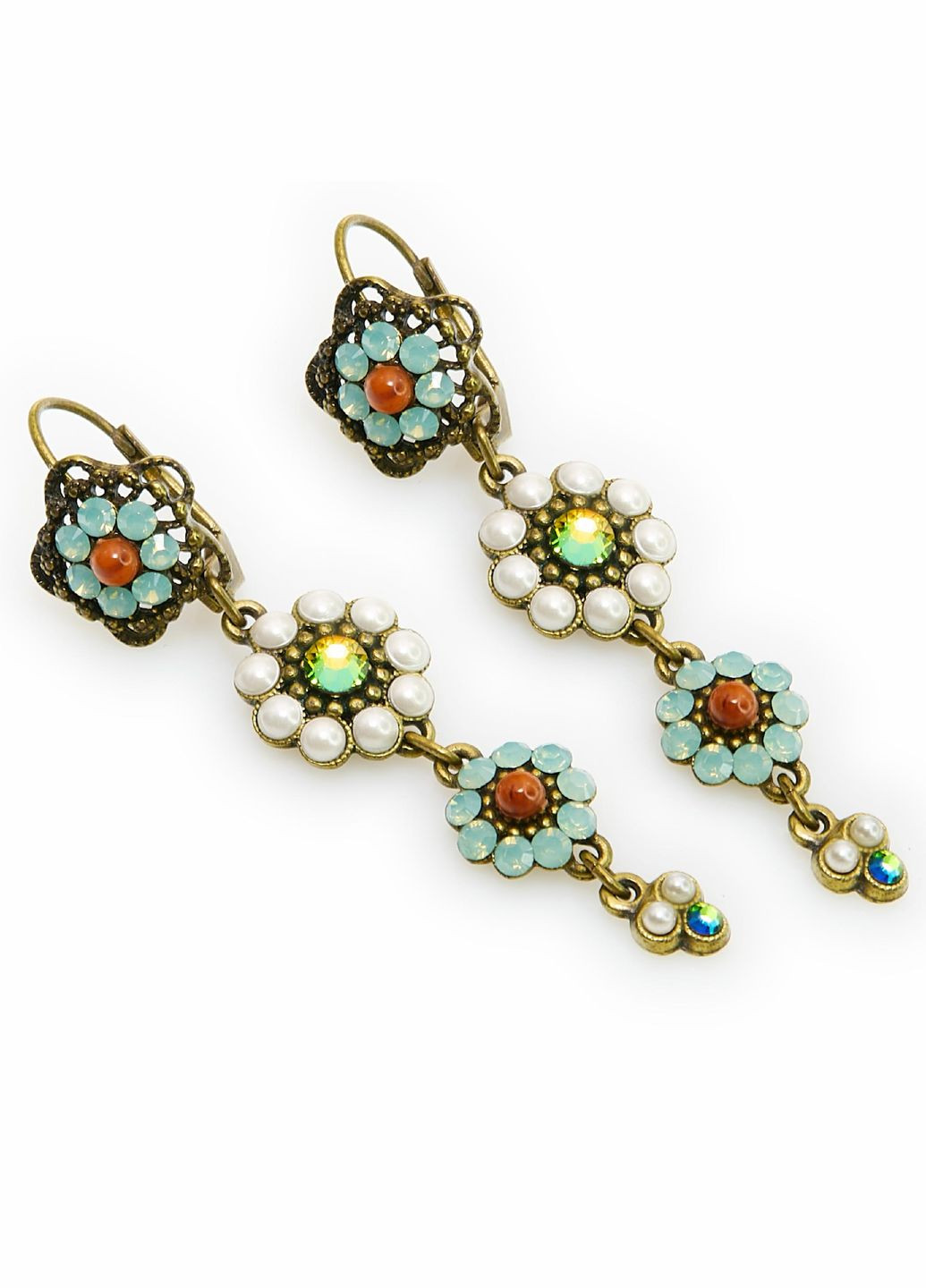 Сережки-підвіски "Evening Rosarium" від з перлинно-блакитними кристалами Swarovski Michal Negrin (346263054)