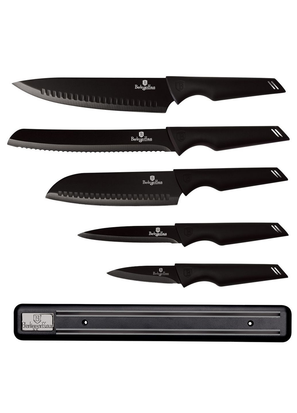 Набір ножів із 6 предметів metallic line carbon pro edition Berlinger Haus темно-сірий,