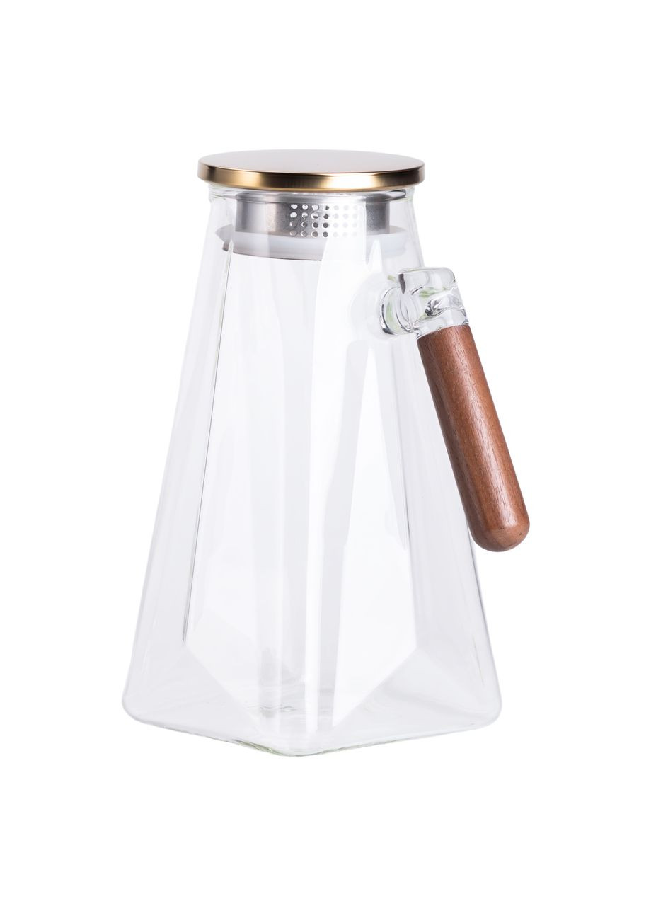 Заварник скляний для чаю 2 л Чайник для заварювання з ручкою прозорий Yiwu (354203229)