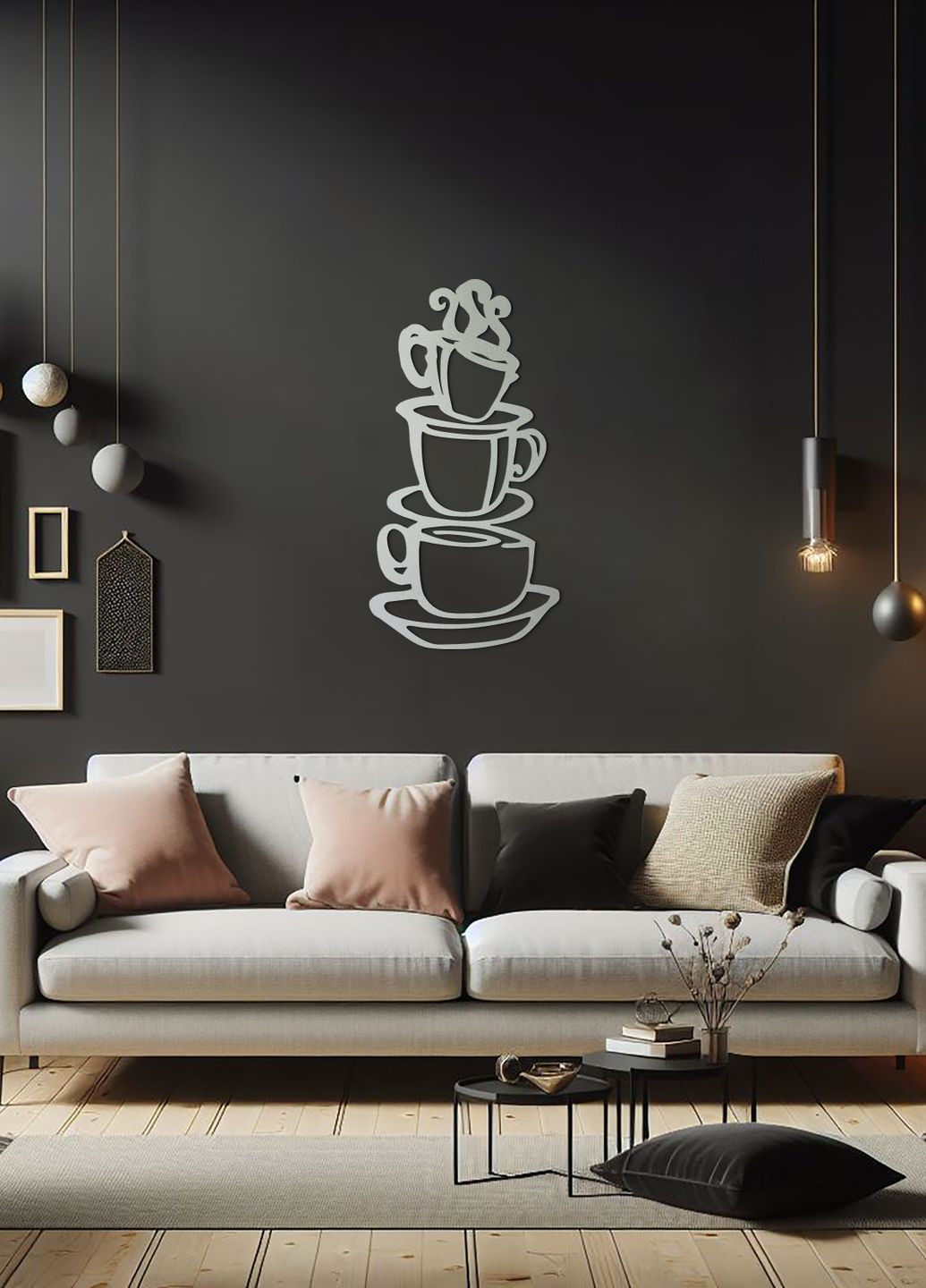 Сучасна картина на кухню, декоративне панно з дерева "Добра кава ", стиль мінімалізм 95х48 см Woodyard (291842835)