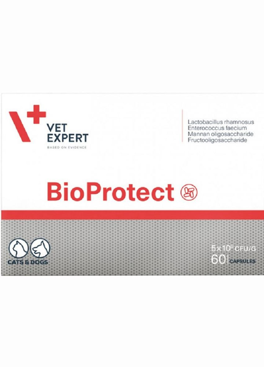 Пищевая добавка для кошек и собак с нарушенной желудочно-кишечной микрофлорой BioProtect 60 капсул VetExpert (279572986)