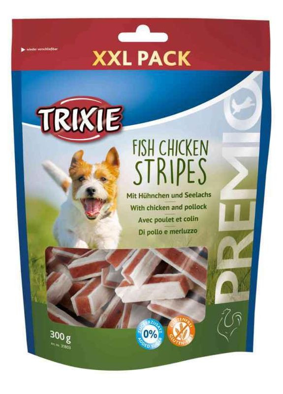 Лакомство для собак PREMIO Chicken and Pollock Stripes с курицей и лососем,300г Trixie (292259428)
