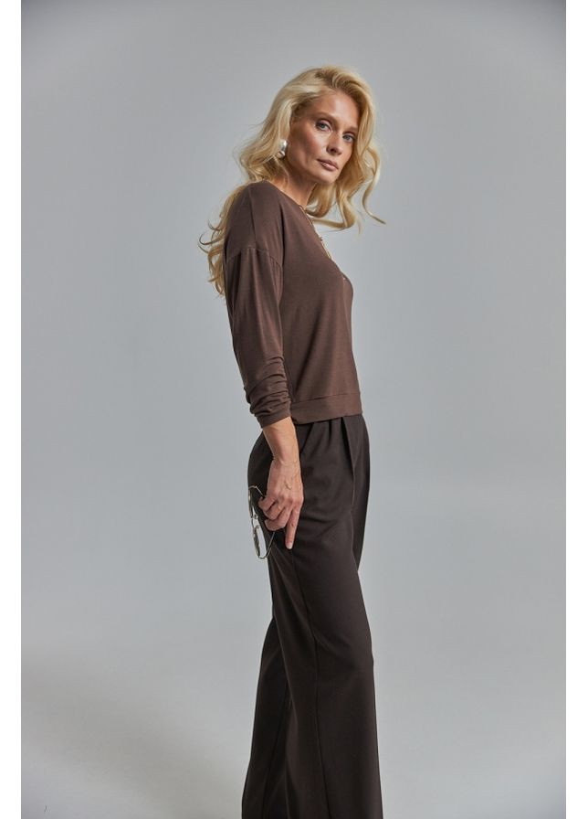 Коричневый демисезонный женский трикотажный джемпер (3082) Triko Bakh