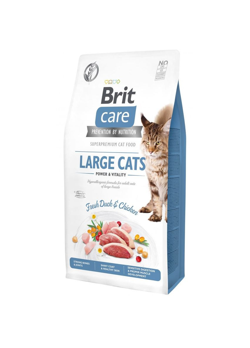 Корм для кішок великих порід Care Large Cats Power & Vitality 7 кг, з куркою та качкою Brit (293408154)
