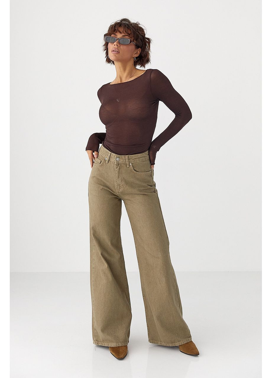 Приталений лонг у сітку – блакитний колір Lurex (361056699)