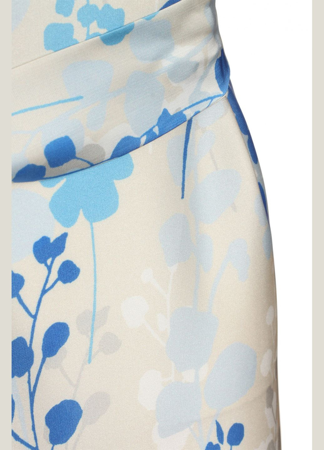 Летний женский платье шелковое бежевое в голубые цветы (ll118435691) LadyLike
