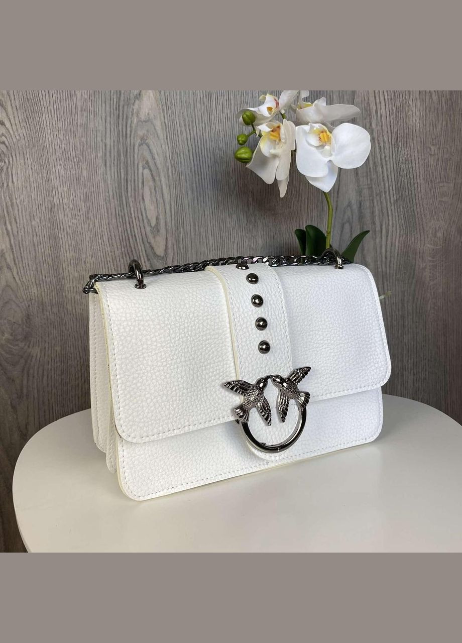 Стильна міні сумочка клатч з птахами на ланцюжку із екошкіри чорна (sku_771ТТ) No Brand (330576210)