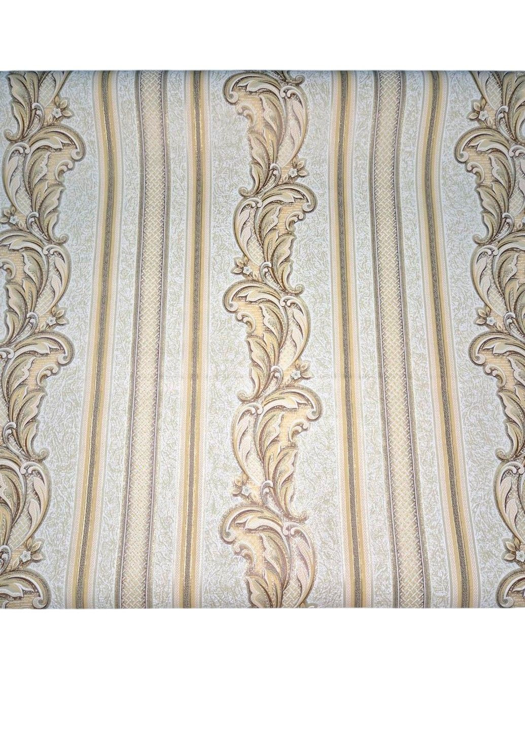 Шпалери вінілові на флізеліновій основі 10,05 × 1,06 м 3664-05, бежеві із золотистим для спальні, вітальні, коридору Слов'янські шпалери (340275454)