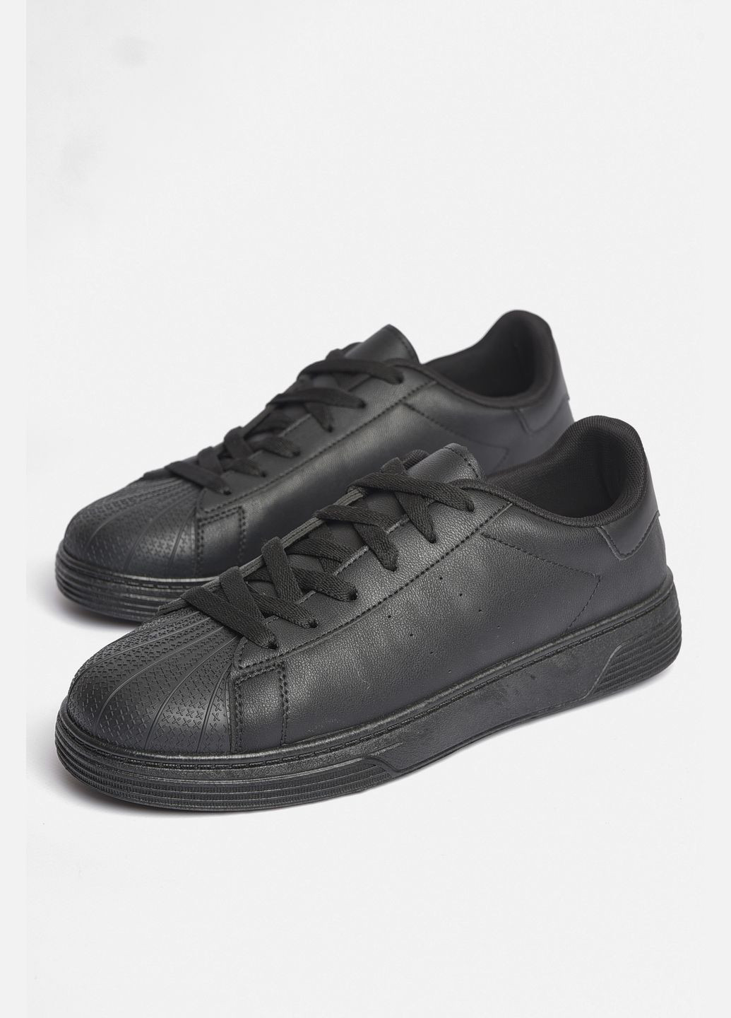 Чорні Осінні кросівки чоловічі чорного кольору на шнурівці Let's Shop