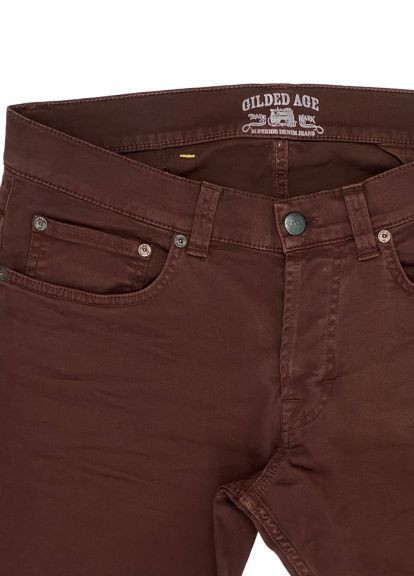 Коричневые демисезонные итальянские джинсы с пятью карманами gilded age No Brand