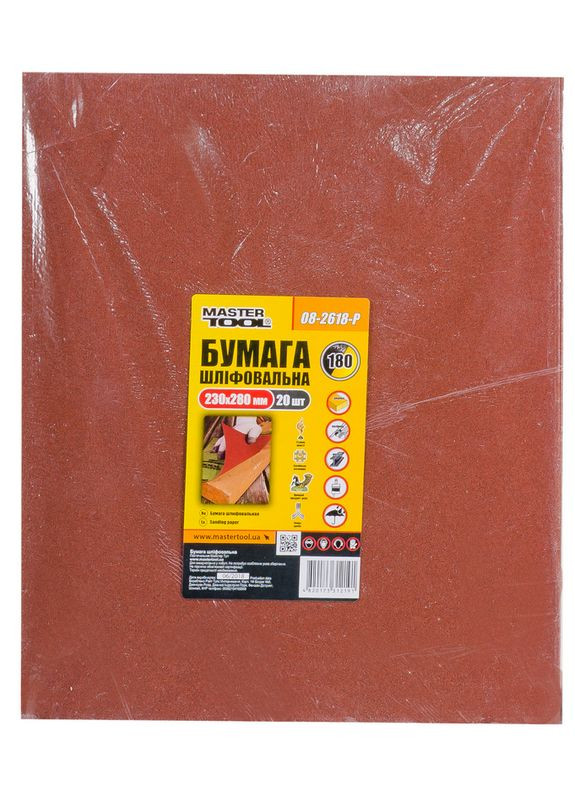 Бумага шлифовальная GM водостойкая Р180 230*280 мм, 20 шт (08-2618-Р) Mastertool (322705861)