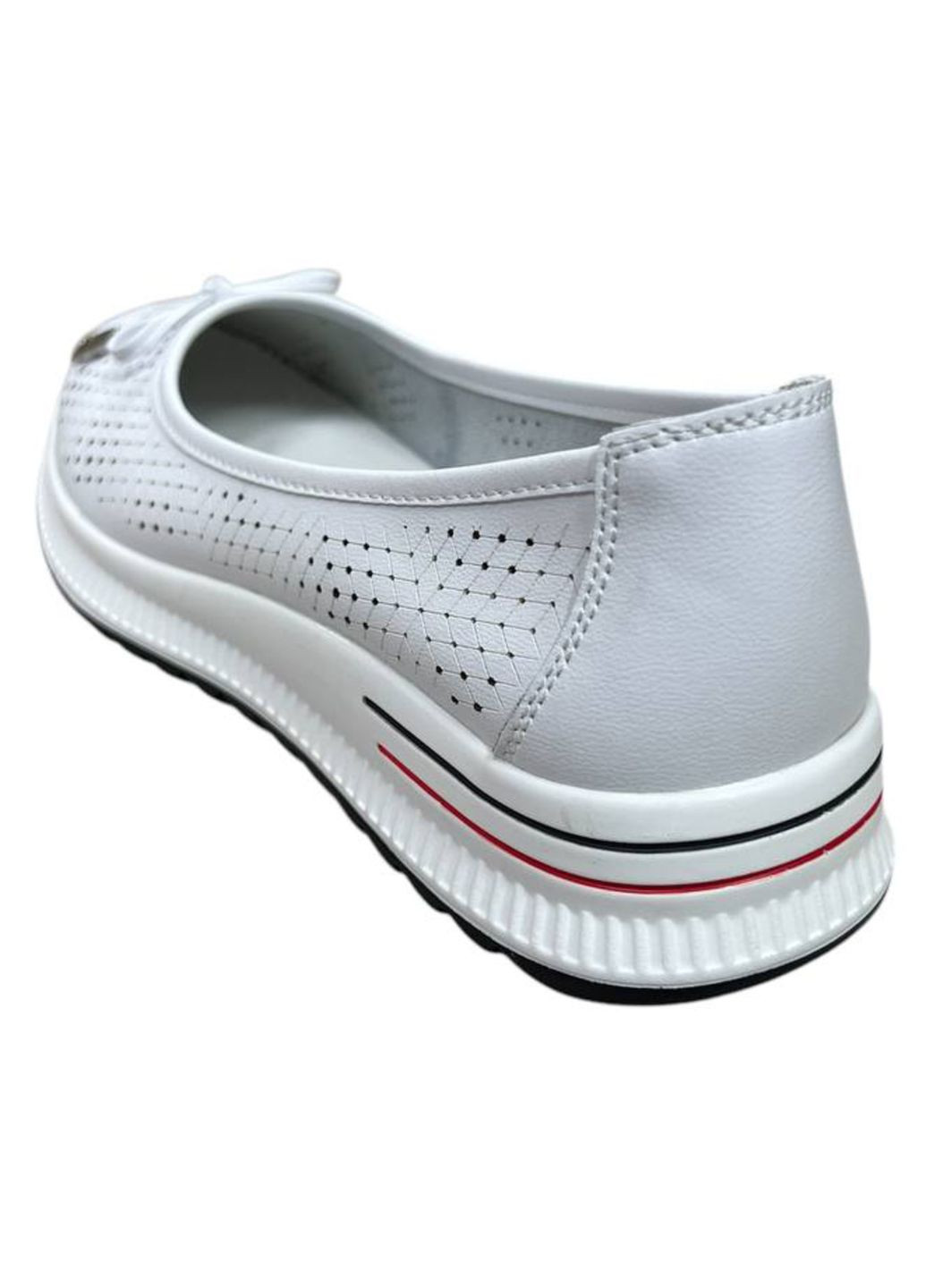 Жіночі весняні балетки Wollen | білі натуральна шкіра (317633704)