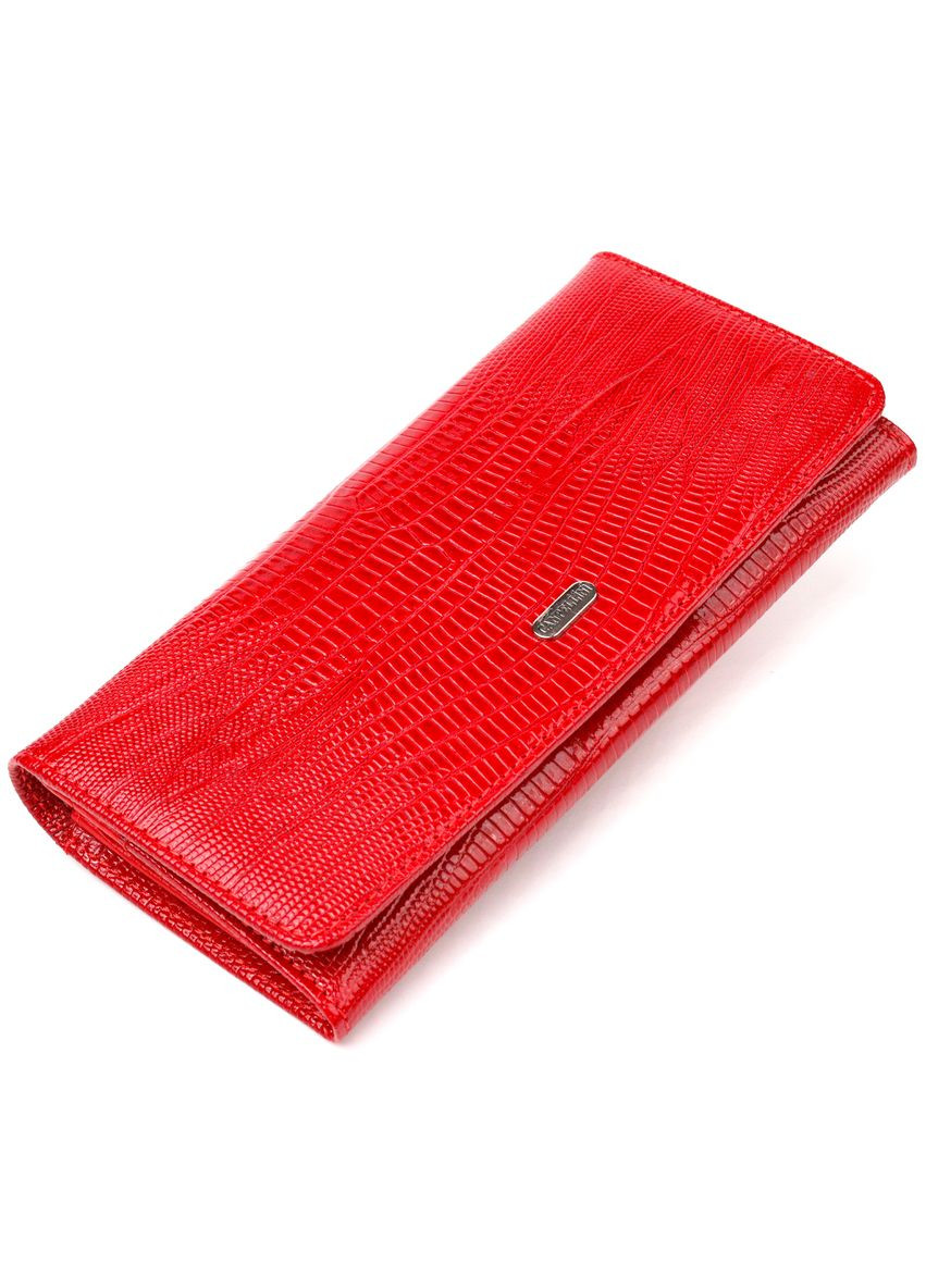 Женский кошелек из натуральной фактурной кожи с монетницей 21609 Красный Canpellini (306881640)