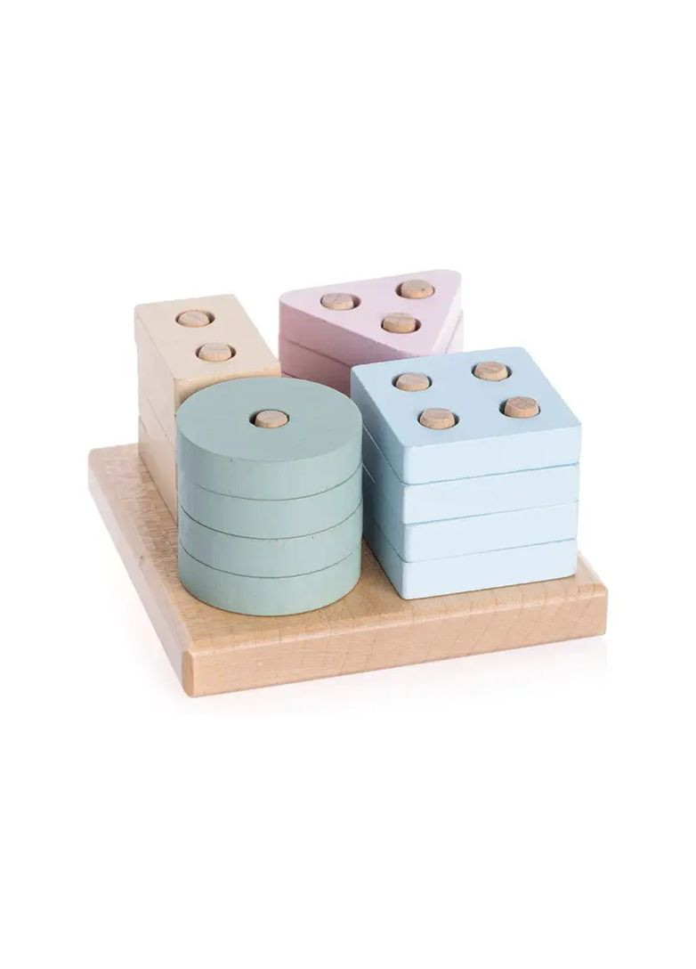 Розвиваюча гра Сортер дерев'яний геометричний для малюків в асортименті 15870 Cubika Дер9453 (370651054)