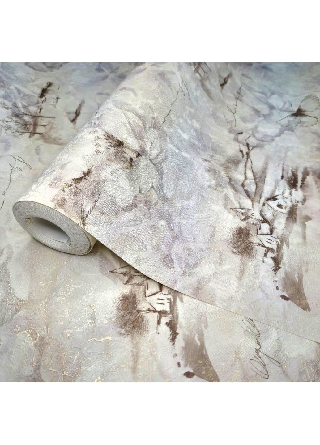 Шпалери вінілові 10 × 1.06 м Слов’янські шпалери 304-02, ніжні пастельні для спальні, вітальні, коридору Legrand (339111232)