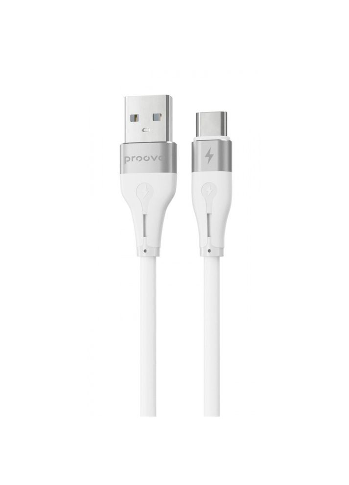 Кабель Soft Silicone USB to Type-C 2.4A (1m) white Proove (333800053)
