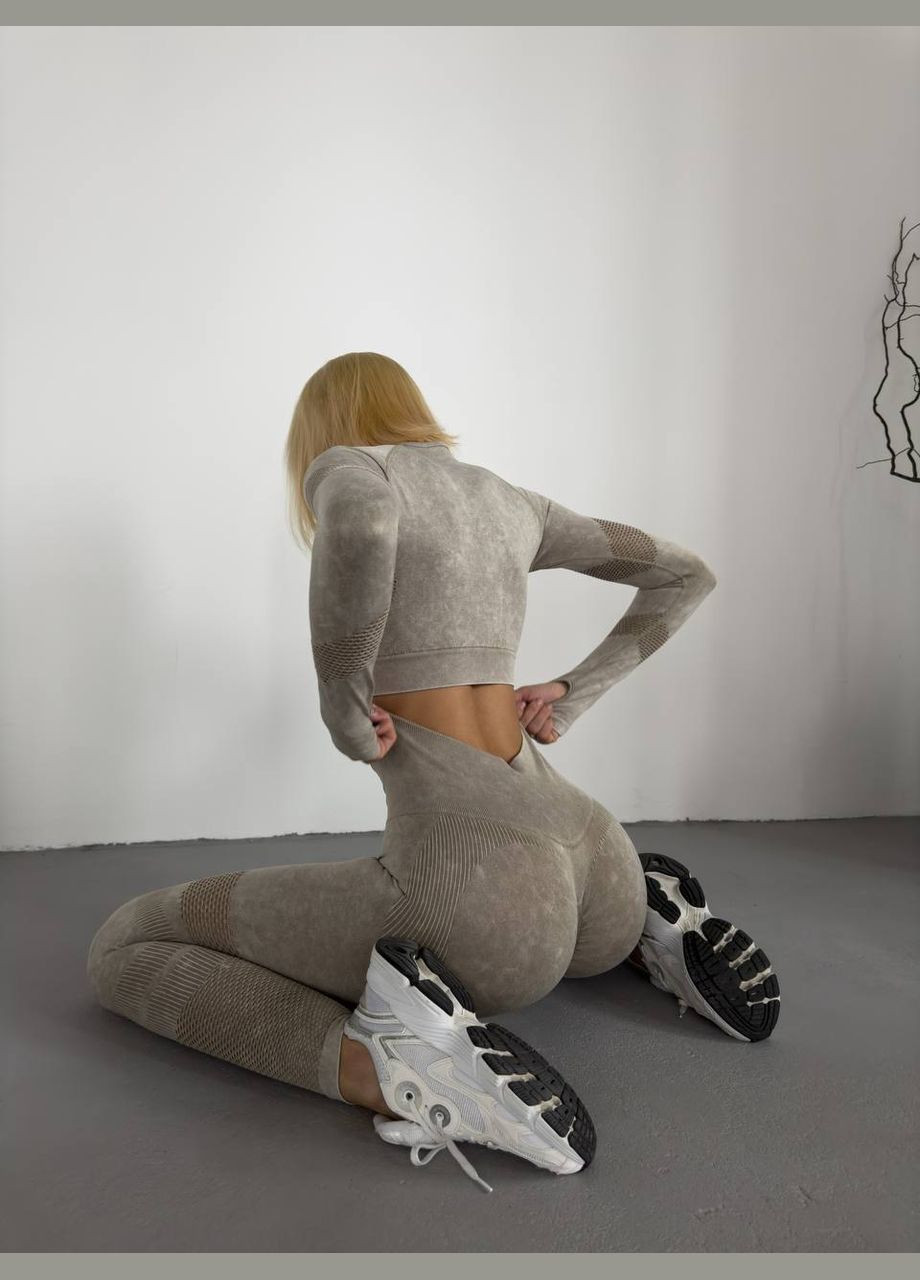 Жіночий двійка для фітнесу бежевий No Brand костюм (322054928)