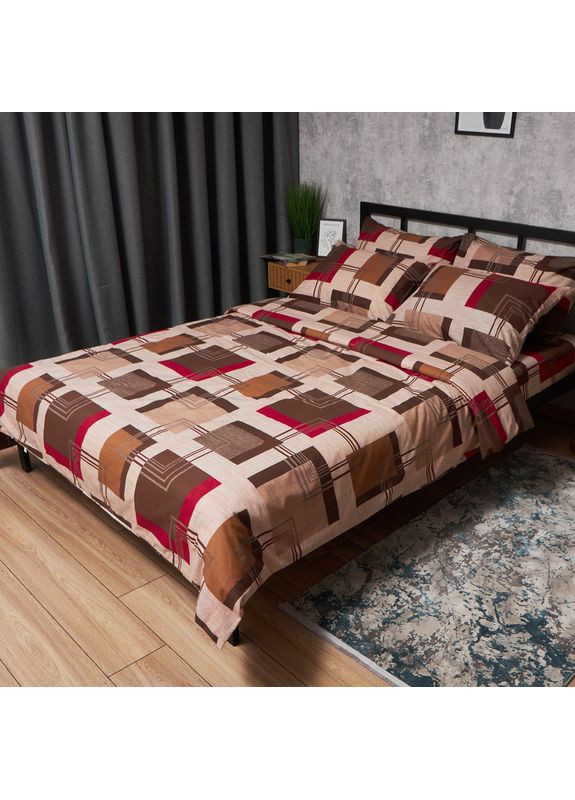 Комплект постільної білизни Бязь Gold Люкс «» Полуторний 143х210 наволочки 4х50х70 (MS-820006703) Moon&Star Retro Geometry (356115091)