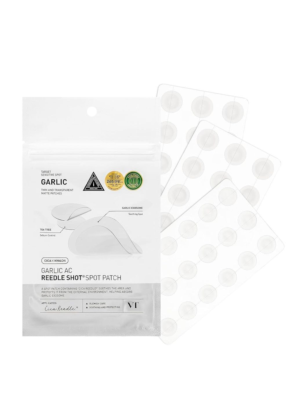 Точкові патчі GARLIC AC REEDLE SHOT SPOT PATCH для боротьби з висипаннями з екстрактом часнику 48 шт VT Cosmetics (346267952)